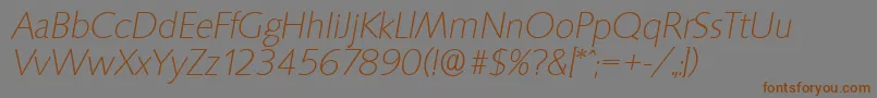 SaxonyserialXlightItalic Font – Brown Fonts on Gray Background