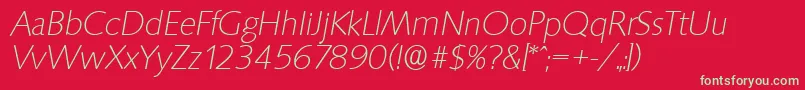 フォントSaxonyserialXlightItalic – 赤い背景に緑の文字