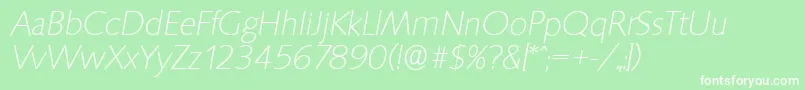 SaxonyserialXlightItalic Font – White Fonts on Green Background