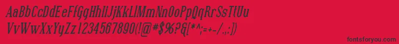 フォントSfcovingtoncondBolditalic – 赤い背景に黒い文字