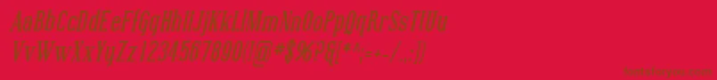 フォントSfcovingtoncondBolditalic – 赤い背景に茶色の文字