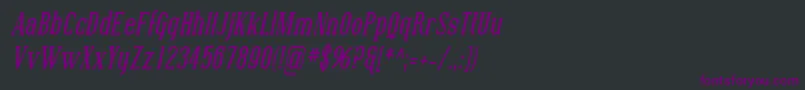 Шрифт SfcovingtoncondBolditalic – фиолетовые шрифты на чёрном фоне