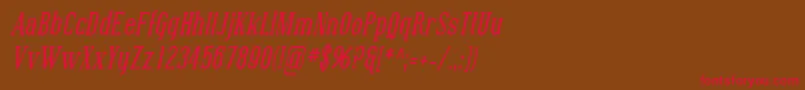 Шрифт SfcovingtoncondBolditalic – красные шрифты на коричневом фоне