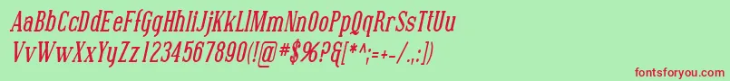 SfcovingtoncondBolditalic Font – Red Fonts on Green Background
