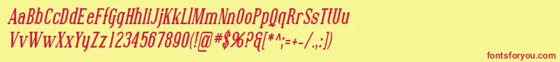 SfcovingtoncondBolditalic Font – Red Fonts on Yellow Background