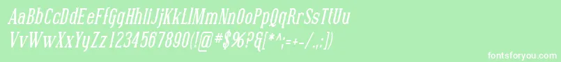 SfcovingtoncondBolditalic Font – White Fonts on Green Background