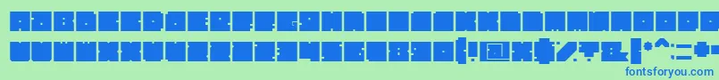 Czcionka BlockBold – niebieskie czcionki na zielonym tle