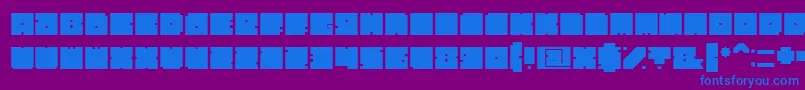 フォントBlockBold – 紫色の背景に青い文字