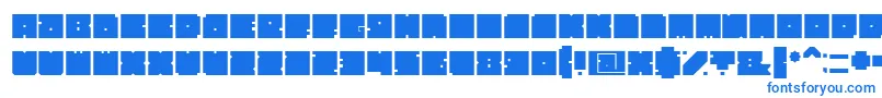 フォントBlockBold – 白い背景に青い文字