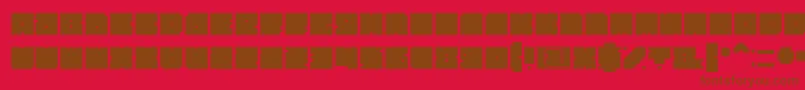 フォントBlockBold – 赤い背景に茶色の文字