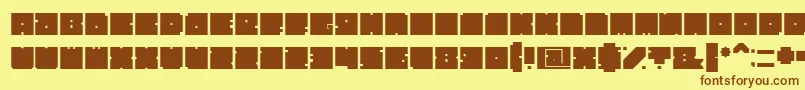 Czcionka BlockBold – brązowe czcionki na żółtym tle