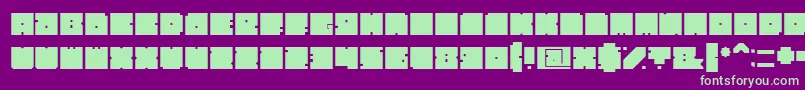BlockBold-fontti – vihreät fontit violetilla taustalla