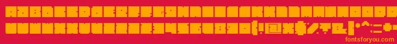 フォントBlockBold – 赤い背景にオレンジの文字