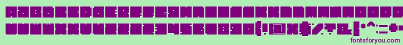 BlockBold-fontti – violetit fontit vihreällä taustalla