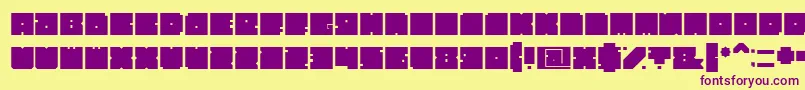 フォントBlockBold – 紫色のフォント、黄色の背景