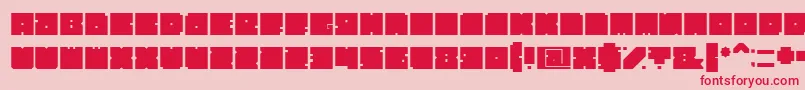 Fonte BlockBold – fontes vermelhas em um fundo rosa