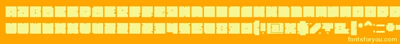 フォントBlockBold – オレンジの背景に黄色の文字