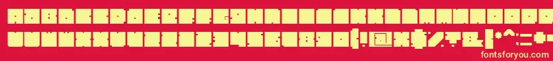 BlockBold-fontti – keltaiset fontit punaisella taustalla
