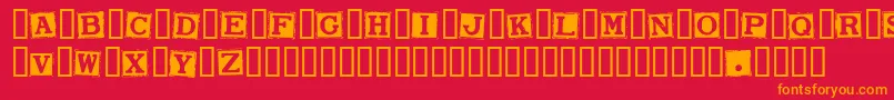 SmarganaWakes-Schriftart – Orangefarbene Schriften auf rotem Hintergrund