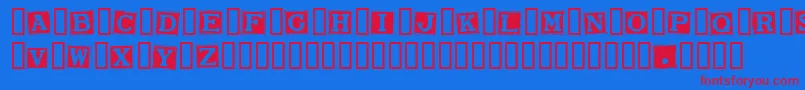 SmarganaWakes-Schriftart – Rote Schriften auf blauem Hintergrund