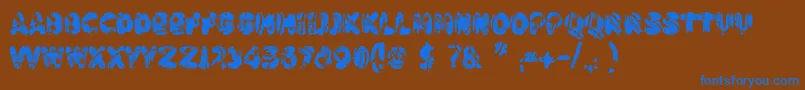 Badpaintjob Font – Blue Fonts on Brown Background