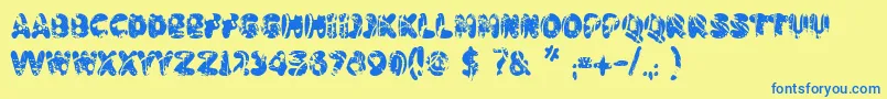 Badpaintjob Font – Blue Fonts on Yellow Background