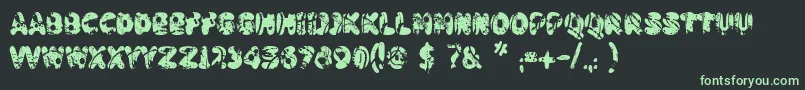 フォントBadpaintjob – 黒い背景に緑の文字
