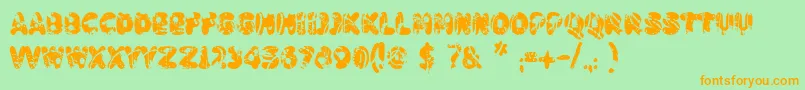 Badpaintjob Font – Orange Fonts on Green Background