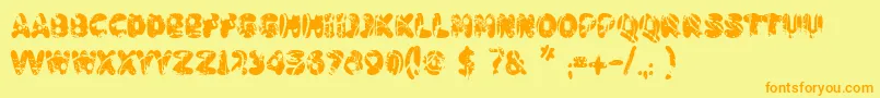 Badpaintjob Font – Orange Fonts on Yellow Background