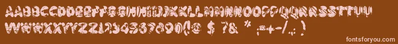 Badpaintjob-Schriftart – Rosa Schriften auf braunem Hintergrund