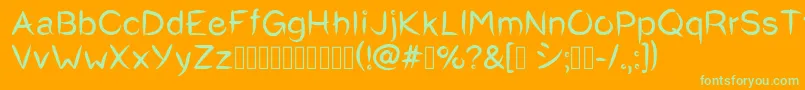 Okashi^Regular Font – Green Fonts on Orange Background