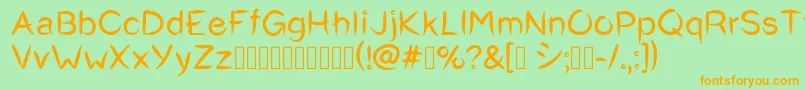 Okashi^Regular Font – Orange Fonts on Green Background