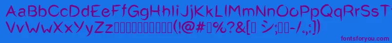 Okashi^Regular Font – Purple Fonts on Blue Background