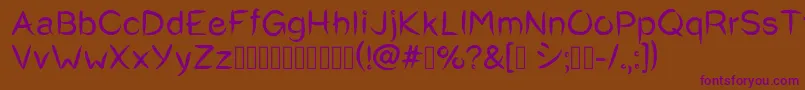 Okashi^Regular Font – Purple Fonts on Brown Background