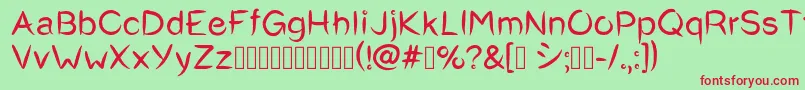 Okashi^Regular Font – Red Fonts on Green Background