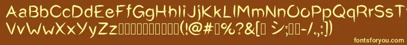 Okashi^Regular Font – Yellow Fonts on Brown Background