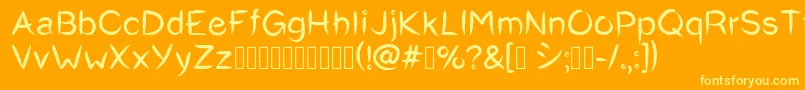 Okashi^Regular Font – Yellow Fonts on Orange Background