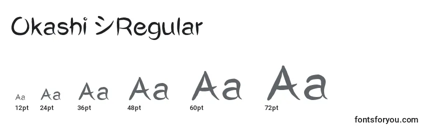 Okashi^Regular Font Sizes