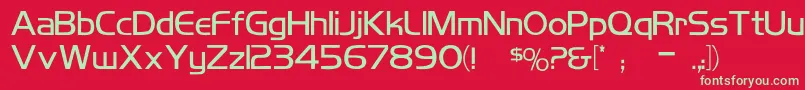 フォントKoshgarianLight – 赤い背景に緑の文字