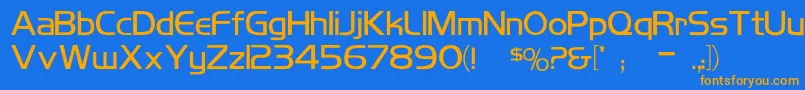 KoshgarianLight Font – Orange Fonts on Blue Background