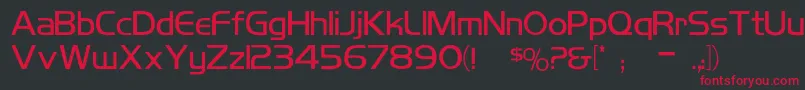フォントKoshgarianLight – 黒い背景に赤い文字
