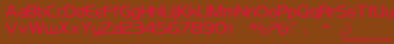 フォントKoshgarianLight – 赤い文字が茶色の背景にあります。
