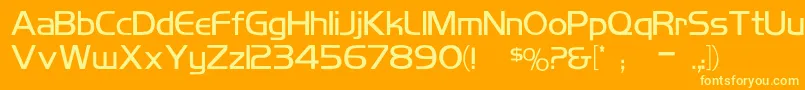 KoshgarianLight Font – Yellow Fonts on Orange Background