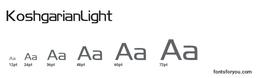 Размеры шрифта KoshgarianLight