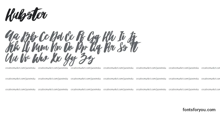 Hubster Font – alphabet, numbers, special characters