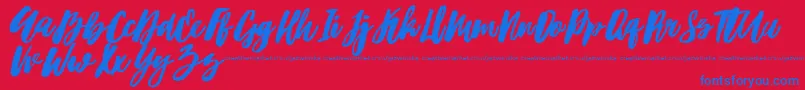 Hubster Font – Blue Fonts on Red Background