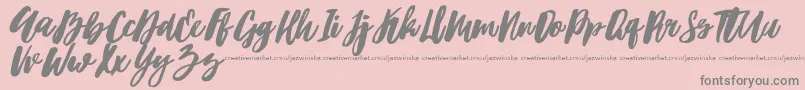 Hubster Font – Gray Fonts on Pink Background
