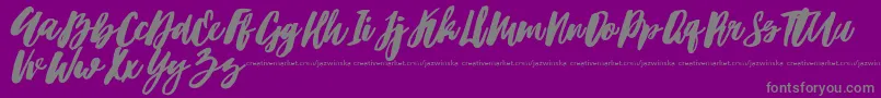 Hubster Font – Gray Fonts on Purple Background