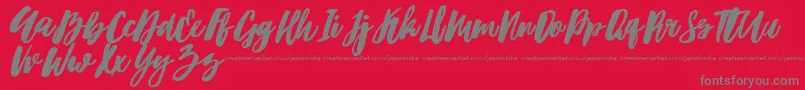 Hubster Font – Gray Fonts on Red Background