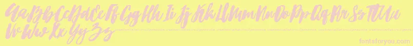 Hubster Font – Pink Fonts on Yellow Background